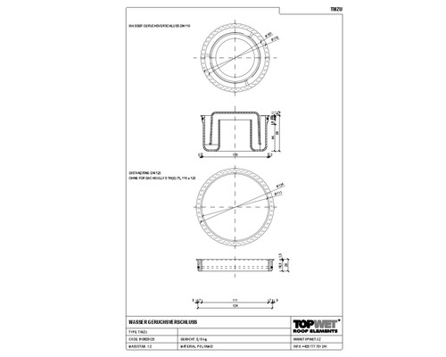 TopWet Wassergeruchsverschluß H = 50 mm