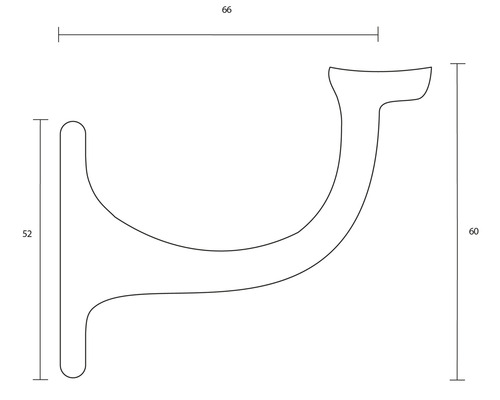 Technische Zeichnung eines Wandträgers mit Maßangaben