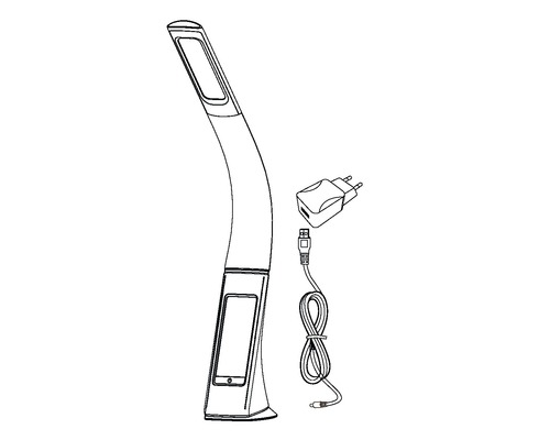 LED-Tischleuchte mit USB-Kabel und Netzteil