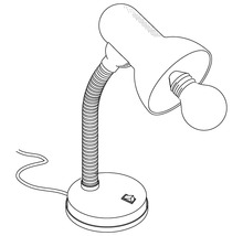 Bürolampe 1-flammig H 310 mm Basic silber-thumb-3