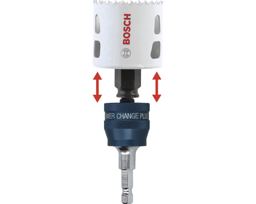 Bohrkronenaufnahme mit Bosch Logo