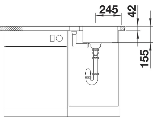 Fregadero BLANCO Una cubeta LANTOS 5S-IF. 517281