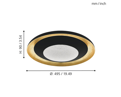 Abmessungen einer runden Deckenleuchte