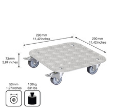 Pflanzenroller Wagner Alaska Aluminium 29x29 cm TK 150 kg