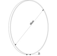 LED Spiegel Ø 60 cm schwarz