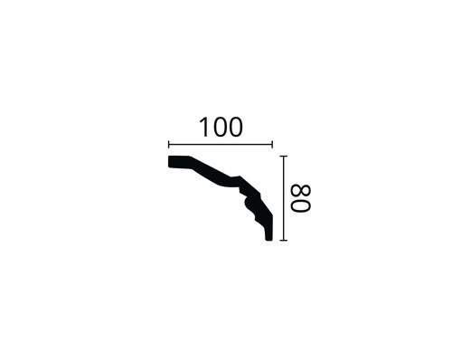 Profilleiste mit Maßen 100 x 80 Millimeter.