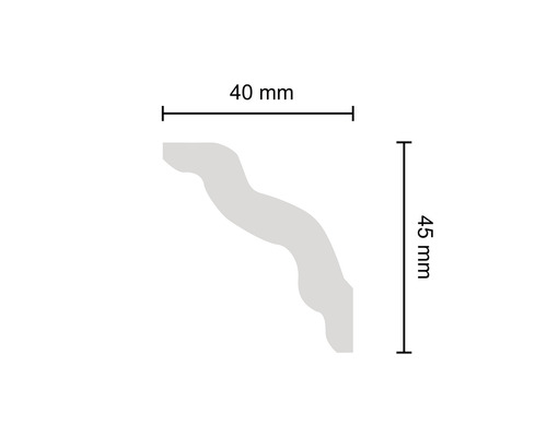 Profilleiste mit den Maßen 40 mm mal 45 mm