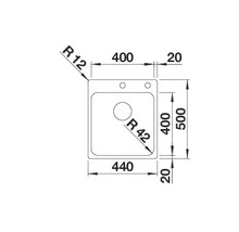 Spüle Blanco SOLIS 400-IF/A 440 x 500 mm edelstahl bürstfinish 526119