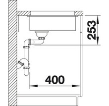 Spüle Blanco SUBLINE 160-U 190 x 460 mm weiß 523400