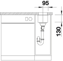 Spüle Blanco SUBLINE 160-U 190 x 460 mm weiß 523400
