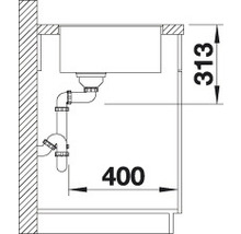 Spüle Blanco SUBLINE 320-F 347 x 427 mm weiß 523419