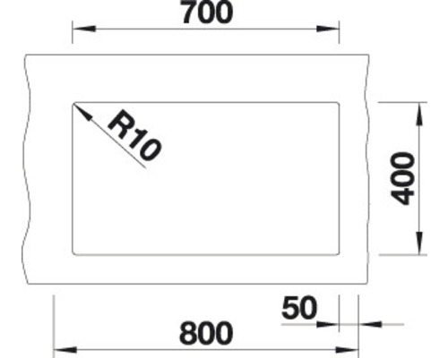 Technische Zeichnung mit Maßangaben in Millimetern