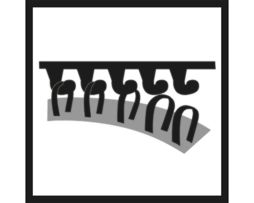 Symbol für die Befestigung des Textils