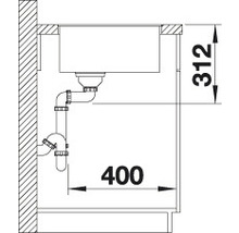 Spüle Blanco SUBLINE 500-F 527 x 427 mm weiß 523535