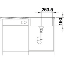 Spüle Blanco SUBLINE 500-F 527 x 427 mm weiß 523535