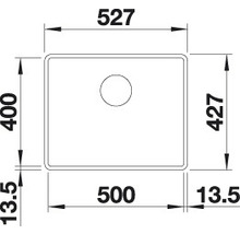 Spüle Blanco SUBLINE 500-F 527 x 427 mm weiß 523535