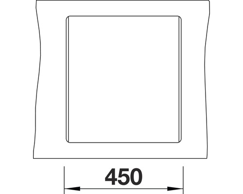 Einbauöffnung mit Maßangabe 450