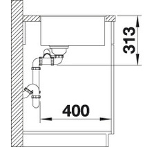 Spüle Blanco SUBLINE 340/160-F 552 x 427 mm weiß 523571 1 Spülbecken Ohne Tropffläche Mit Restebecken Becken links