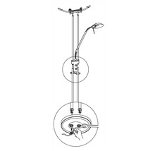 Standfluter mit Leseleuchte dimmbar 450/4600 lm 2700/2900 K H 180 cm Baya brüniert/weiß