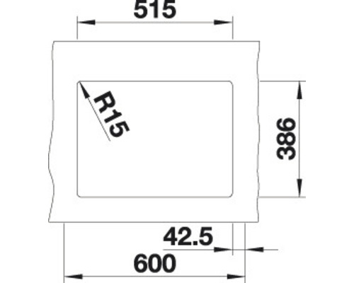 Technische Zeichnung mit Maßangaben für ein Produkt