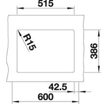 Technische Zeichnung eines Ausschnitts mit Maßangaben