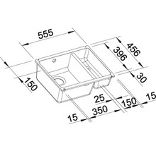 Spülbecken Maßzeichnung mit Abmessungen