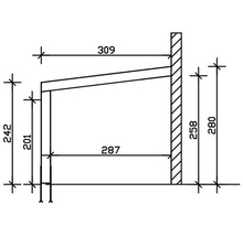 Terrassenüberdachung SKAN HOLZ Novara mit Pfostenlaschen 450x309 cm grau