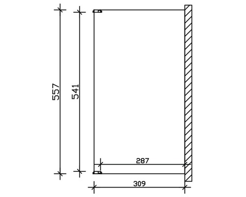 Technische Zeichnung eines Schranks mit Maßangaben