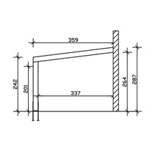Terrassenüberdachung SKAN HOLZ Novara mit Pfostenlaschen 557x359 cm weiß