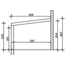 Terrassenüberdachung SKAN HOLZ Novara mit Pfostenlaschen 557x359 cm grau