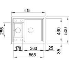 Spüle Blanco METRA 6 615 x 500 mm felsgrau 518874