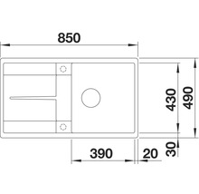 Spüle Blanco METRA 5 S-F 850 x 490 mm cafe 519104