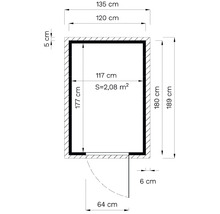 Gerätehaus Alopex Medium mit Fußboden 120 x 180 cm natur-thumb-21