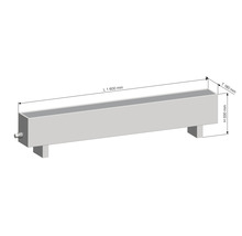 Betonrinne mit den Maßen Länge 1600 mm, Tiefe 180 mm und Höhe 330 mm