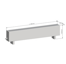 Dachrinne aus Metall mit den Maßen 1600 x 400 x 180 Millimeter