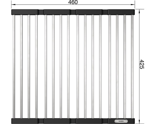 Abtropfgitter aus Edelstahl und Kunststoff, 460 x 425 Millimeter