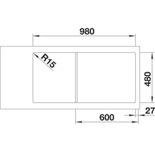 Spüle Blanco CLASSIMO XL 6 S-IF 1000 x 500 mm edelstahl bürstfinish 525327 1 Spülbecken Mit Tropffläche Becken rechts-thumb-5