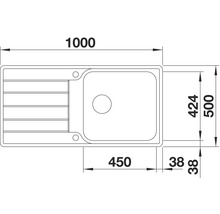 Spüle Blanco CLASSIMO XL 6 S-IF 1000 x 500 mm edelstahl bürstfinish 525327 1 Spülbecken Mit Tropffläche Becken rechts-thumb-1