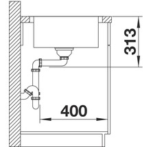 Spüle Blanco CLASSIMO XL 6 S-IF 1000 x 500 mm edelstahl bürstfinish 525327 1 Spülbecken Mit Tropffläche Becken rechts-thumb-2