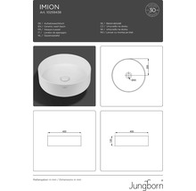 Jungborn Aufsatzwaschbecken IMION 40 cm weiß inkl. keramischen Ablaufventil-thumb-5