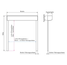 ARON Vorbaurollladen PVC grau 1100 x 2015 mm Kasten Aluminium RAL 9016 verkehrsweiß Gurtzug Links-thumb-1