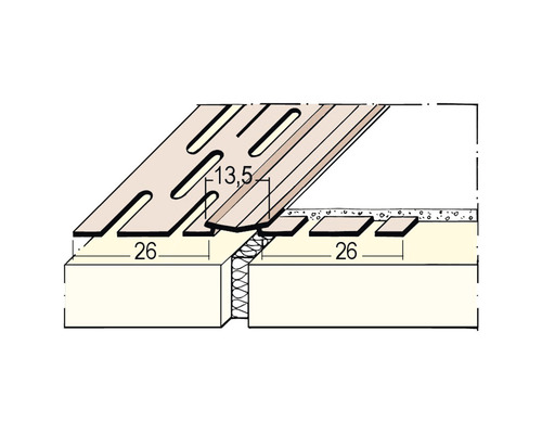 Schematische Darstellung eines Bodenaufbaus mit Dämmung und Holzbalken