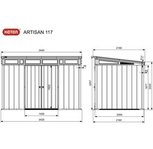 Gartenhaus Keter Artisan 11x7 inkl. Fußboden 342 x 218 cm Holzoptik