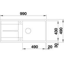 Spüle Blanco METRA XL-S-F 990 x 490 mm weiß 516522