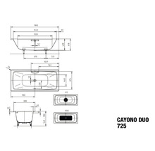Rechteckbadewanne KALDEWEI Cayono Duo 725 80 x 180 cm alpinweiß glänzend 272500010001-thumb-5