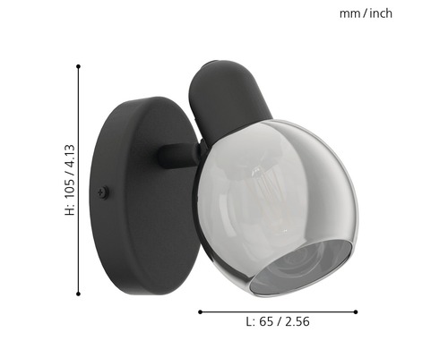 Wandleuchte mit Maßen