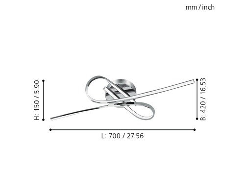 Abmessungen einer Deckenleuchte