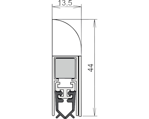 Technische Zeichnung einer Dichtung mit Maßangaben