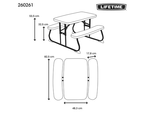 Maße des Picknicktisches
