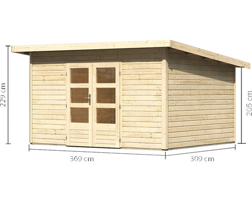 Holzgartenhaus mit Maßen